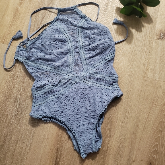 Swim Halter Neck Crochet Tieback One Piece Swimsuit Poshmark